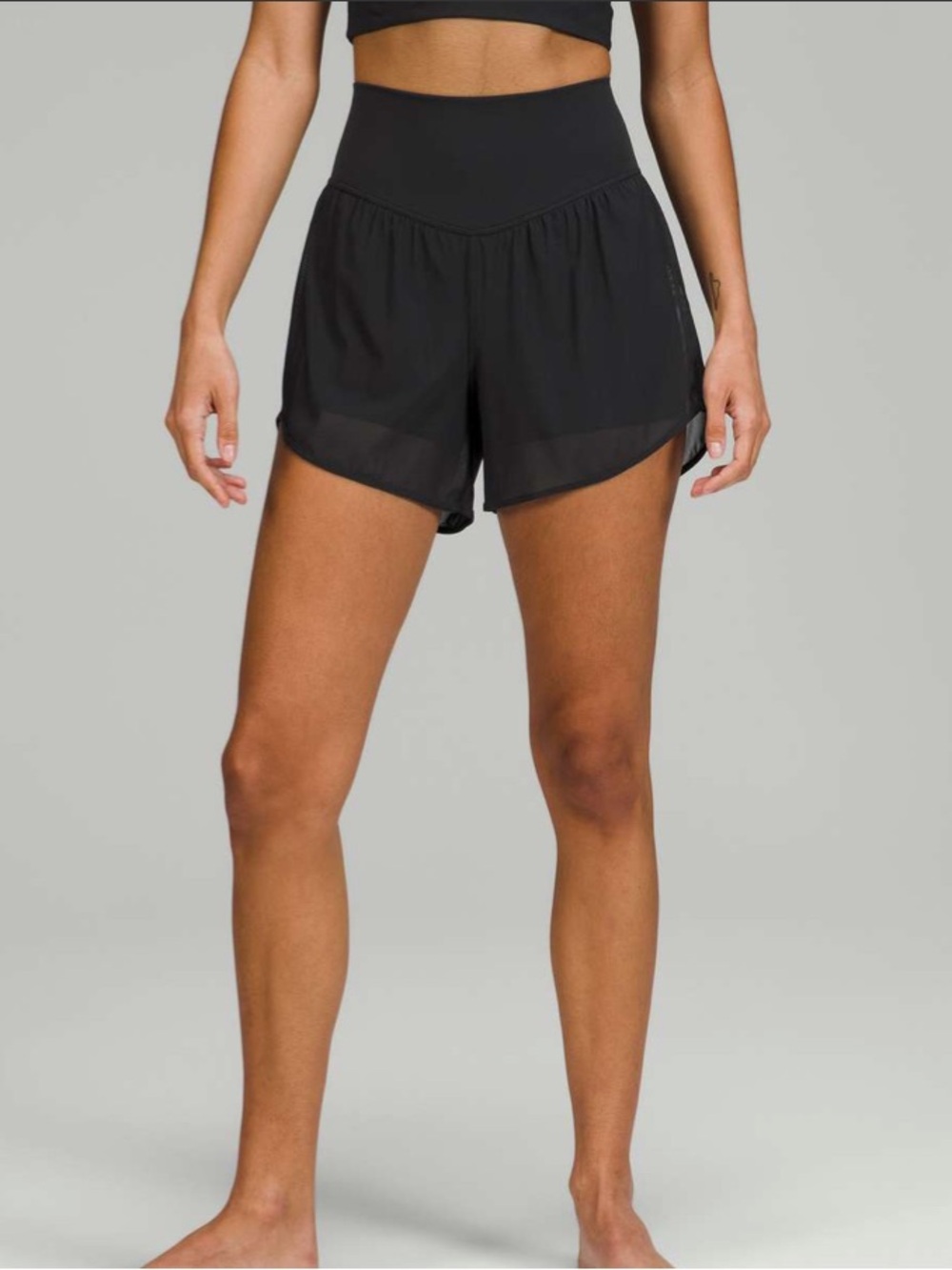 Lululemon Nulu and Mesh High-Rise Yoga Short 3.5" (black)